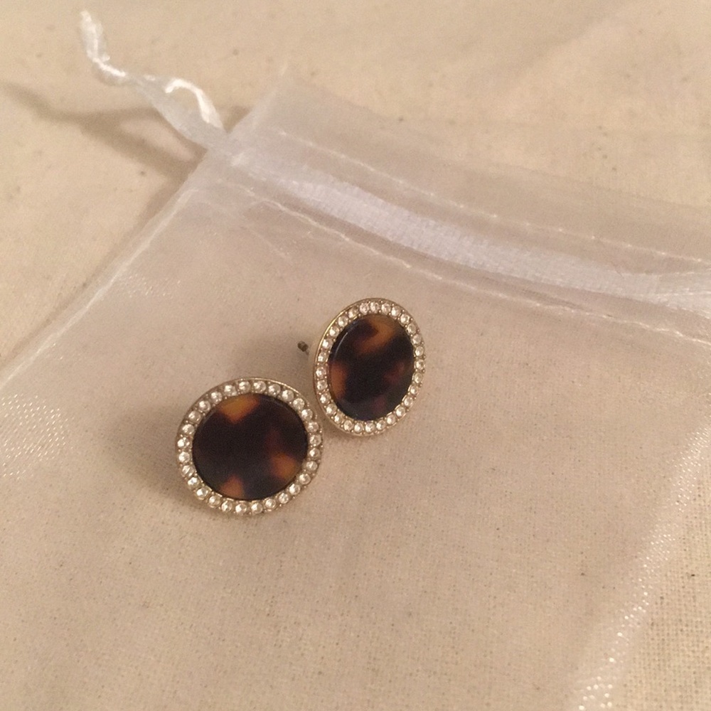 Michael Kors Tortoise Shell Button Earrings